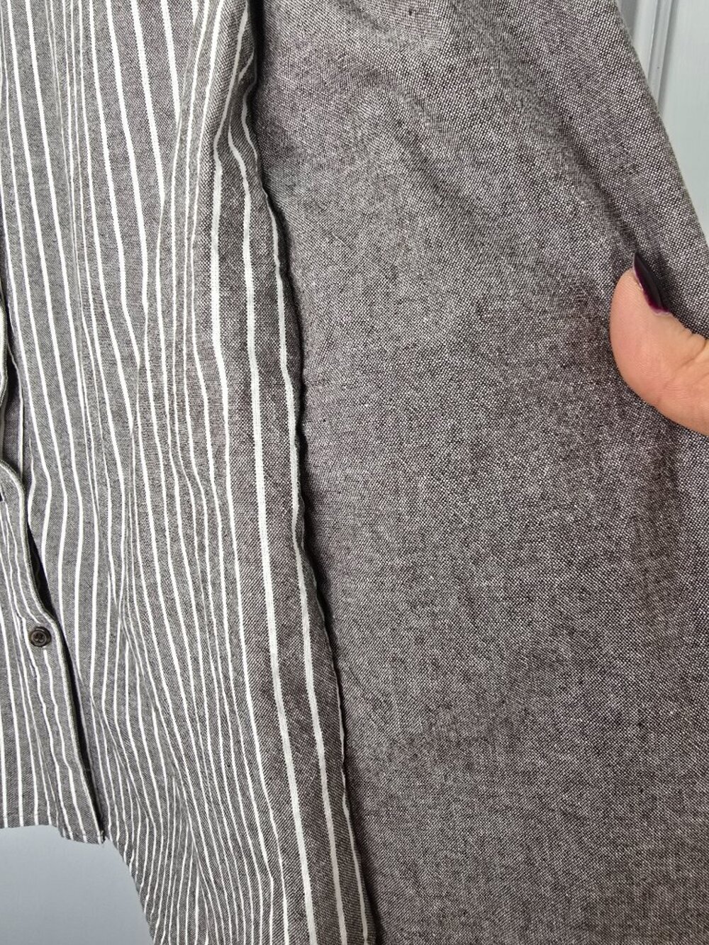 Japanese Nissen Mori-Kei Faux-Layered 2-in-1 Longline Cardigan Shirt - Picture 5 of 14